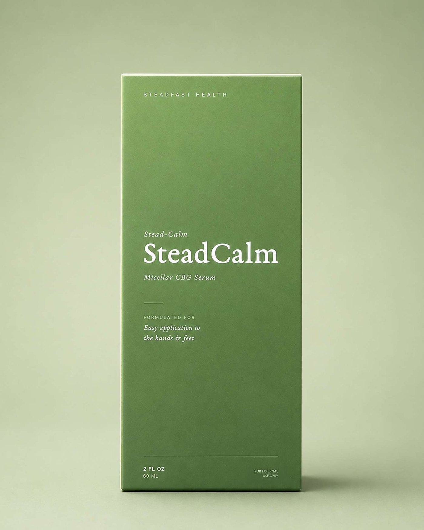 SteadCalm Micellar CBG Serum box, front